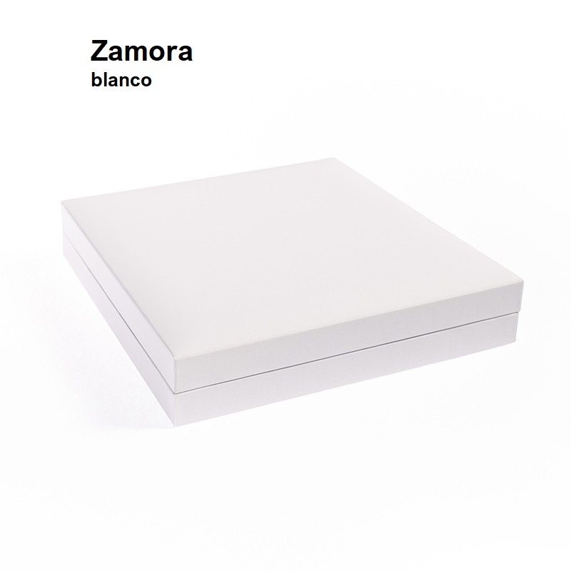 Estuche Zamora blanco collar 160x160x35 mm.